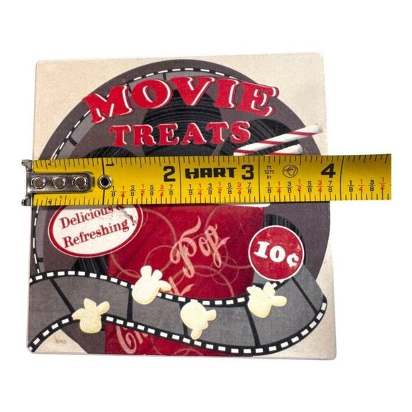 Counterart Absorbent Coasters Square Movie Night 4-Pack Popcorn Treats Candy - Picture 5 of 6